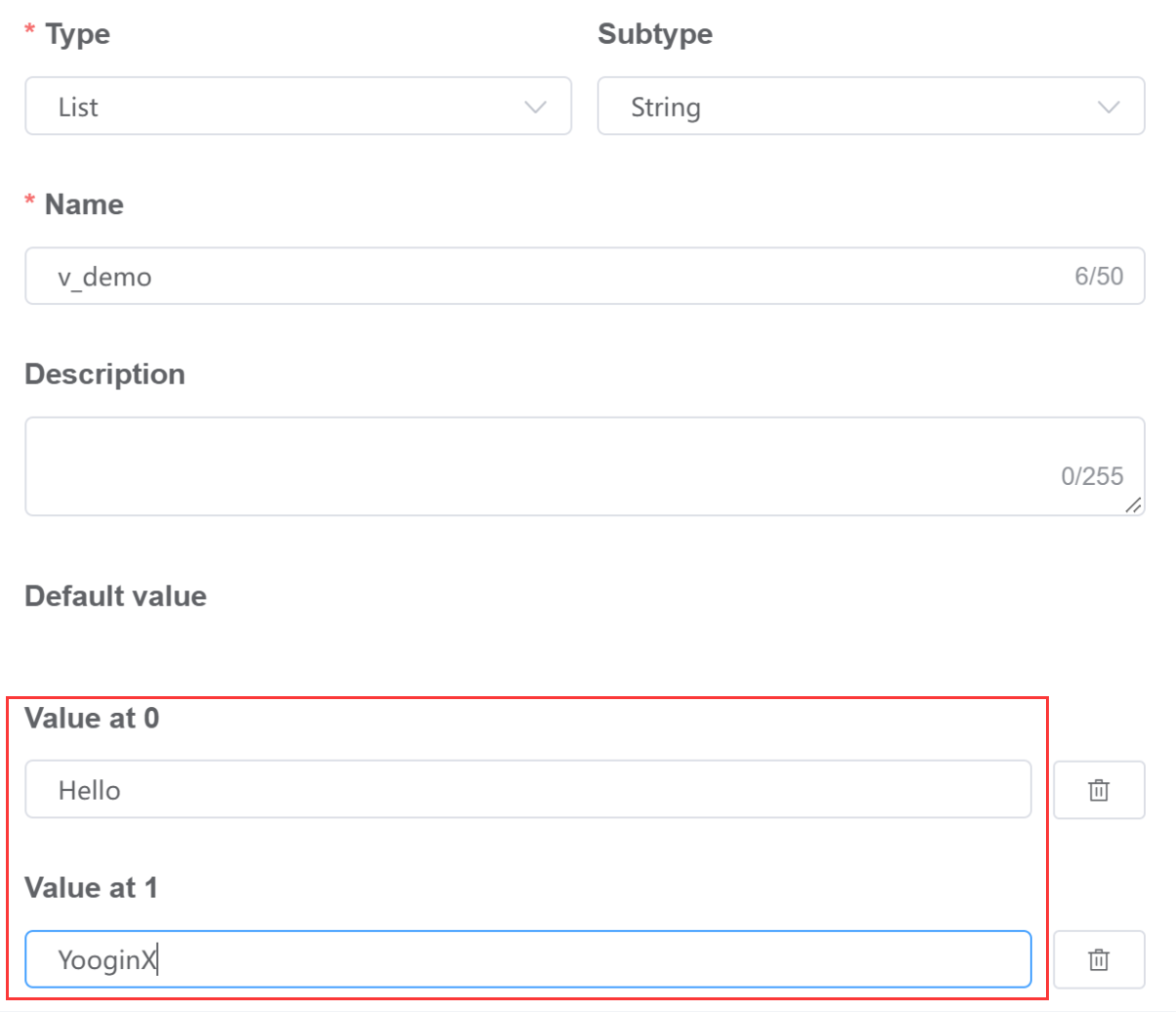 Variable Subtype String