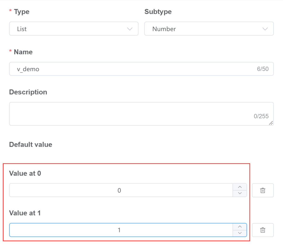 Variable Subtype Number